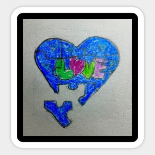 Blue heart Sticker